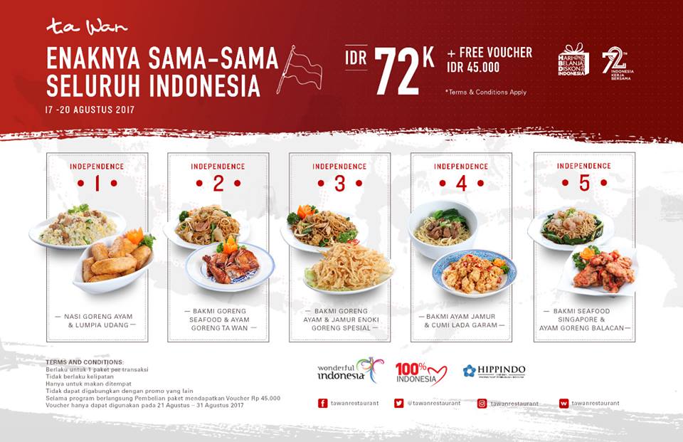 Ta Wan Restaurant 72K Package & voucher 45K