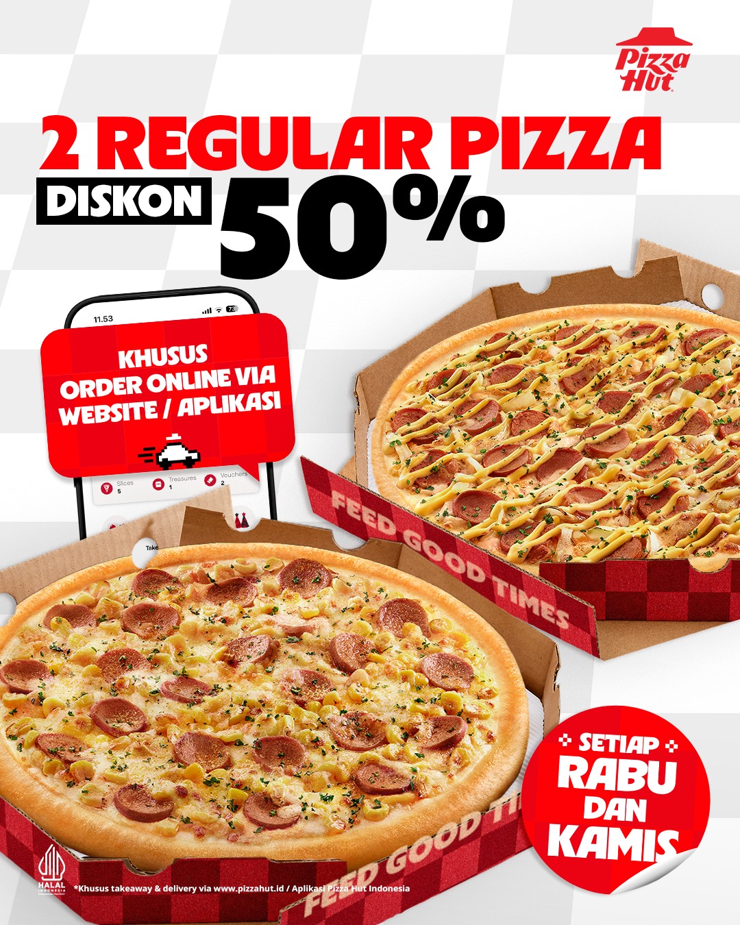 2 REGULAR PIZZA